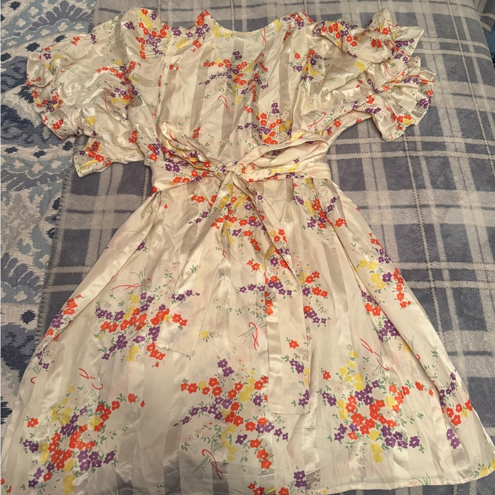 Betsey Johnson Vintage Silk Floral Dress Size 10